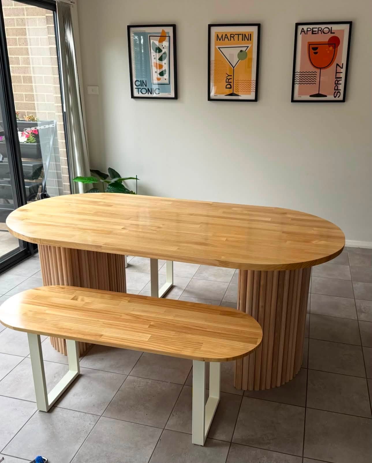 Oval Dining Table & Bench